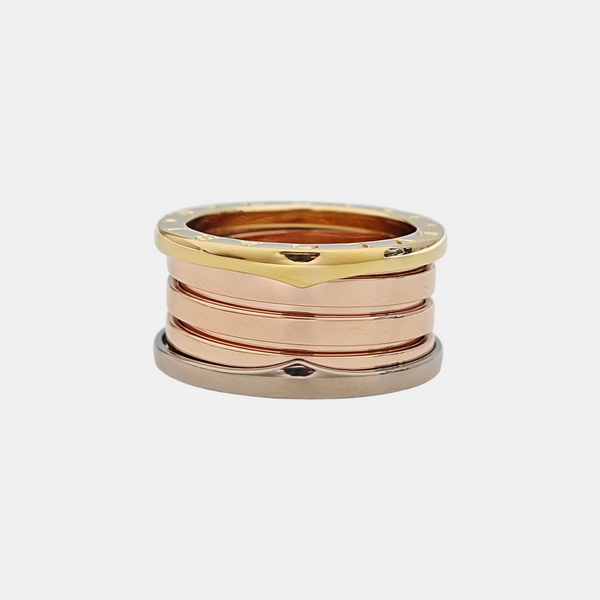 B.ZERO1 18k White Gold Rose Gold Ring EU 55