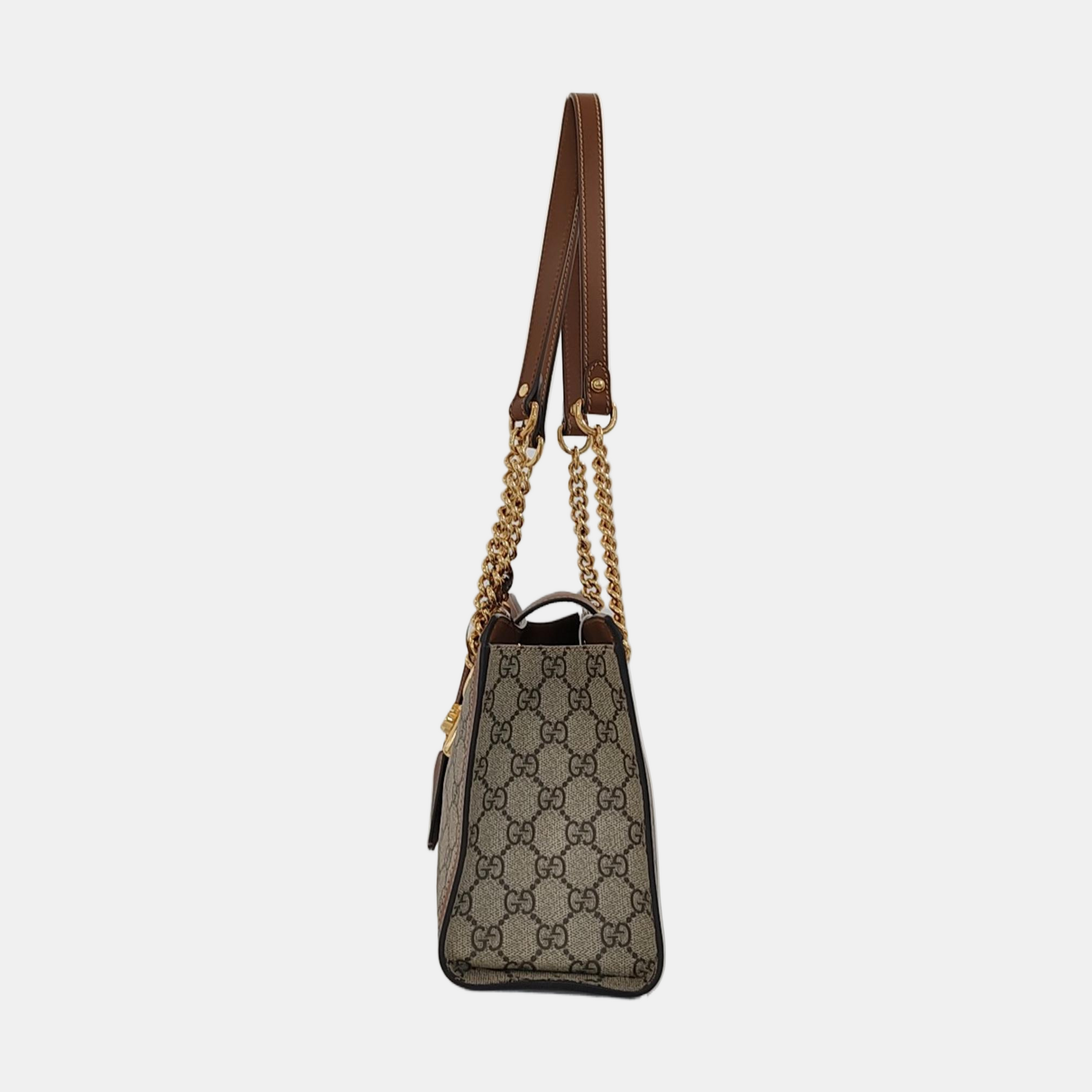 Padlock Small Monogram Coated Canvas Beige