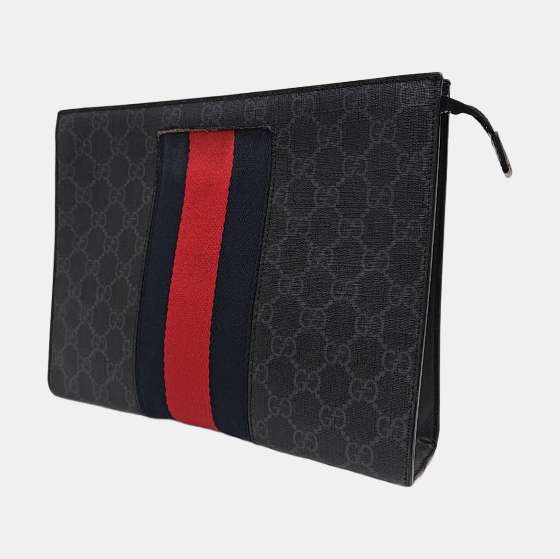 GG Supreme Monogram Coated Canvas Gray