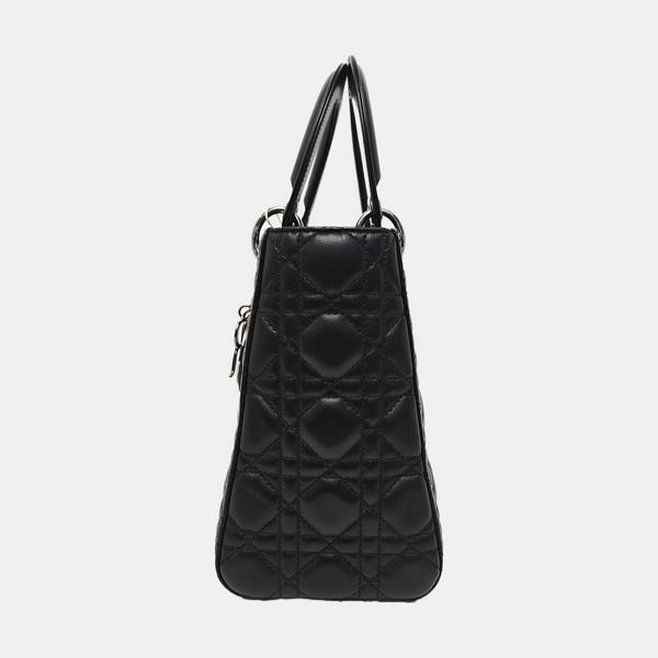 Lady Dior Medium Cannage Calfskin Black