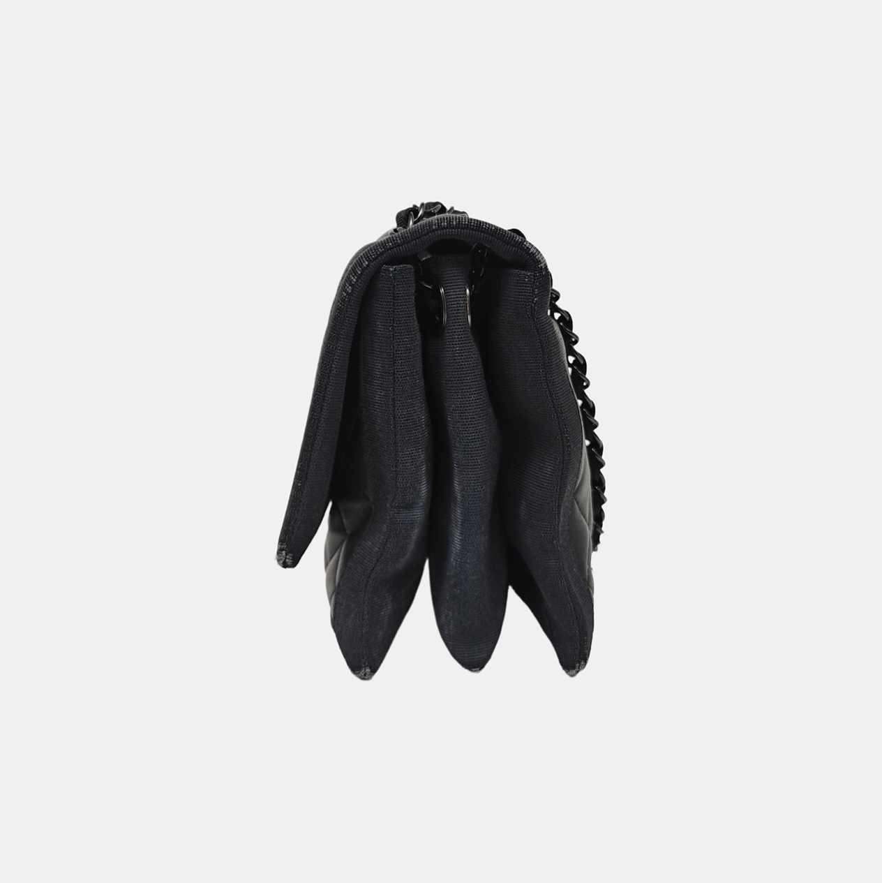 Quilted Lambskin Top Handle Bag Black