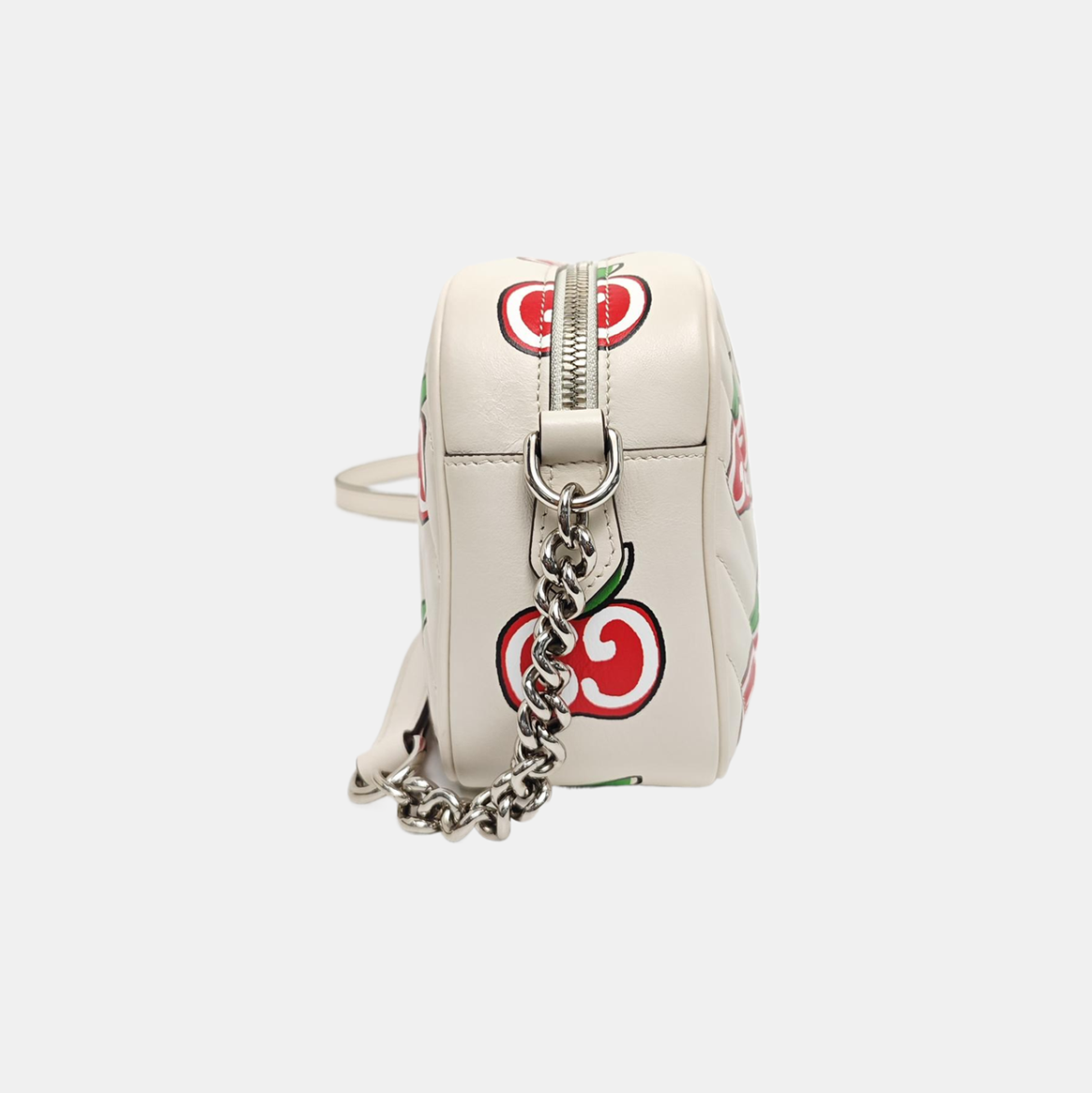 GG Marmont Small Quilted Calfskin White