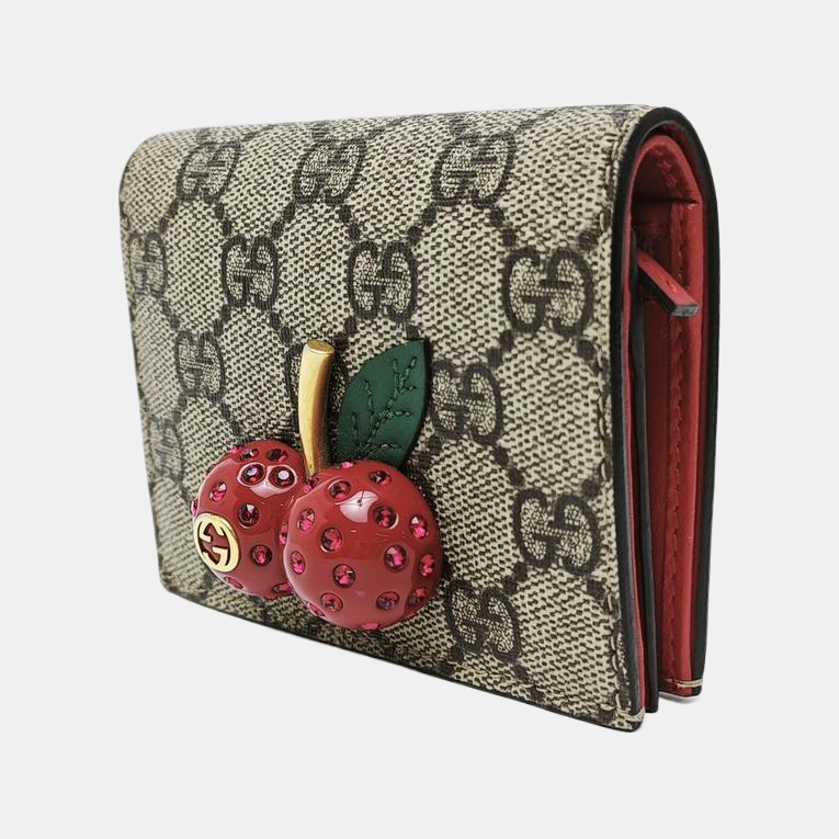 GG Supreme Monogram Coated Canvas Gray Wallet
