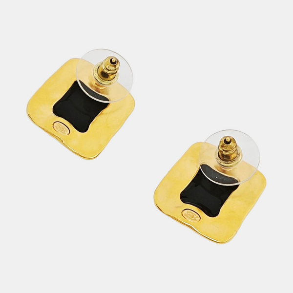 Metal Black Stud Earrings