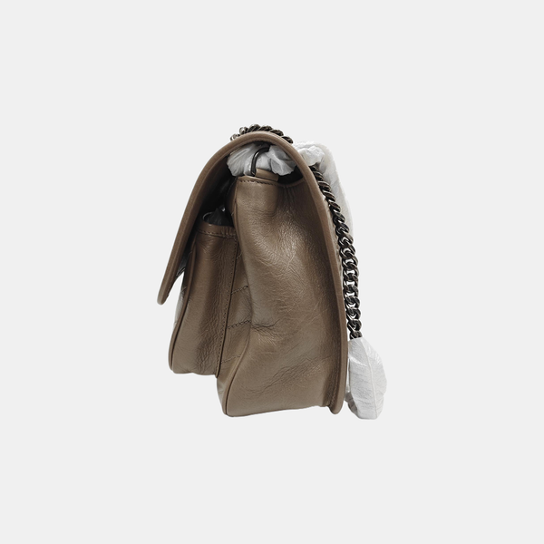 NIKI Medium Chevron Calfskin Beige