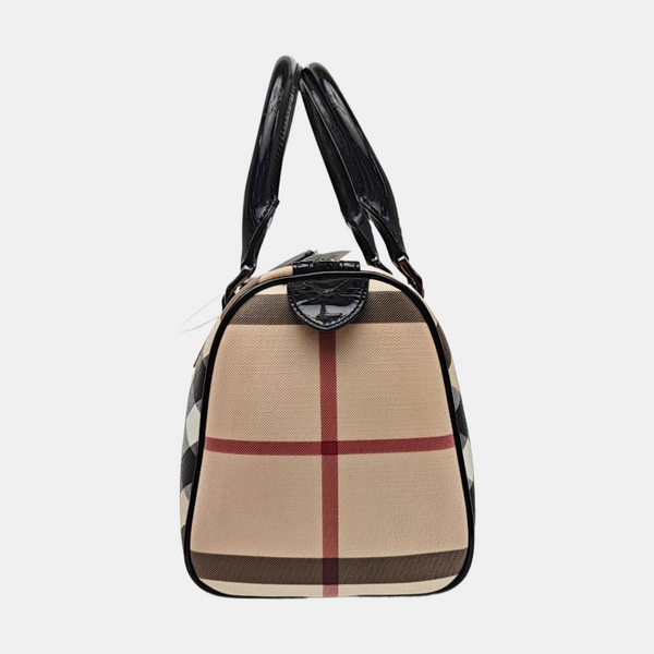 Coated Canvas Shoulder Bag Beige