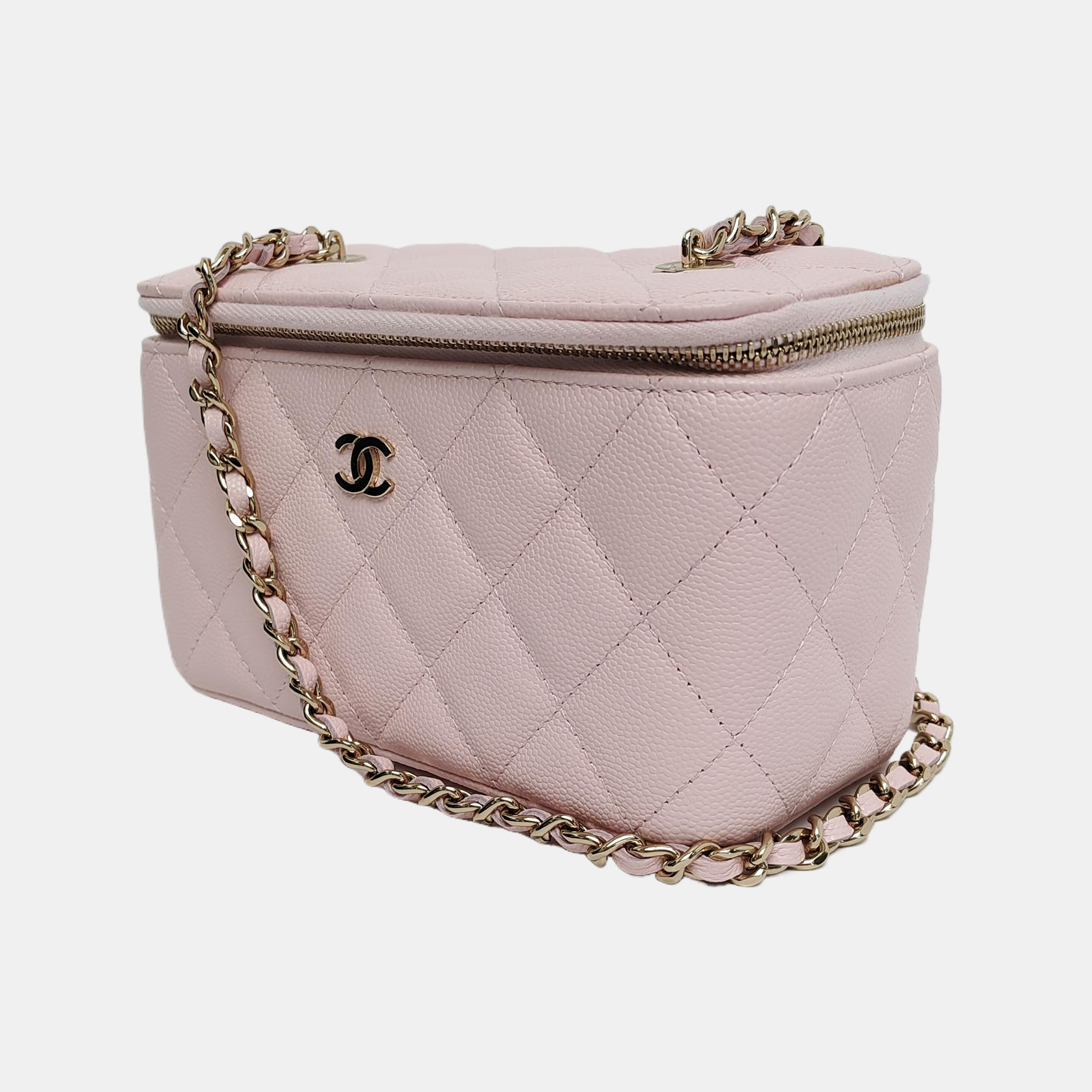 Authenticated pre-owned  VANITY CASE Quilted Grained Calfskin Pink - Crossbody Bag at Looply
