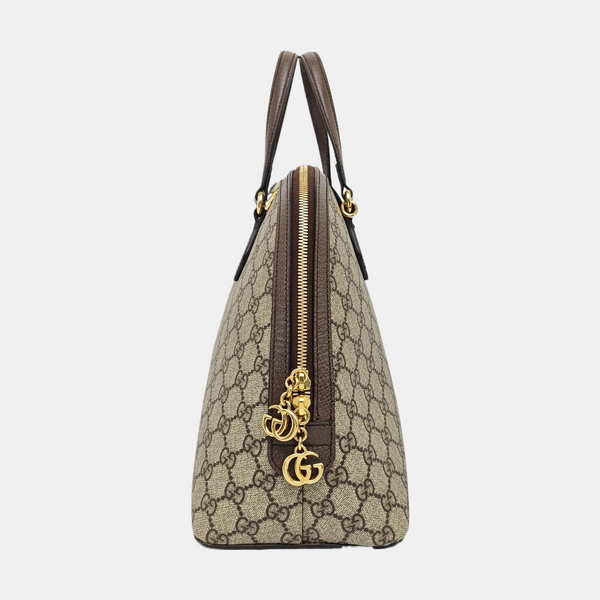 Ophidia Medium Monogram Coated Canvas Beige