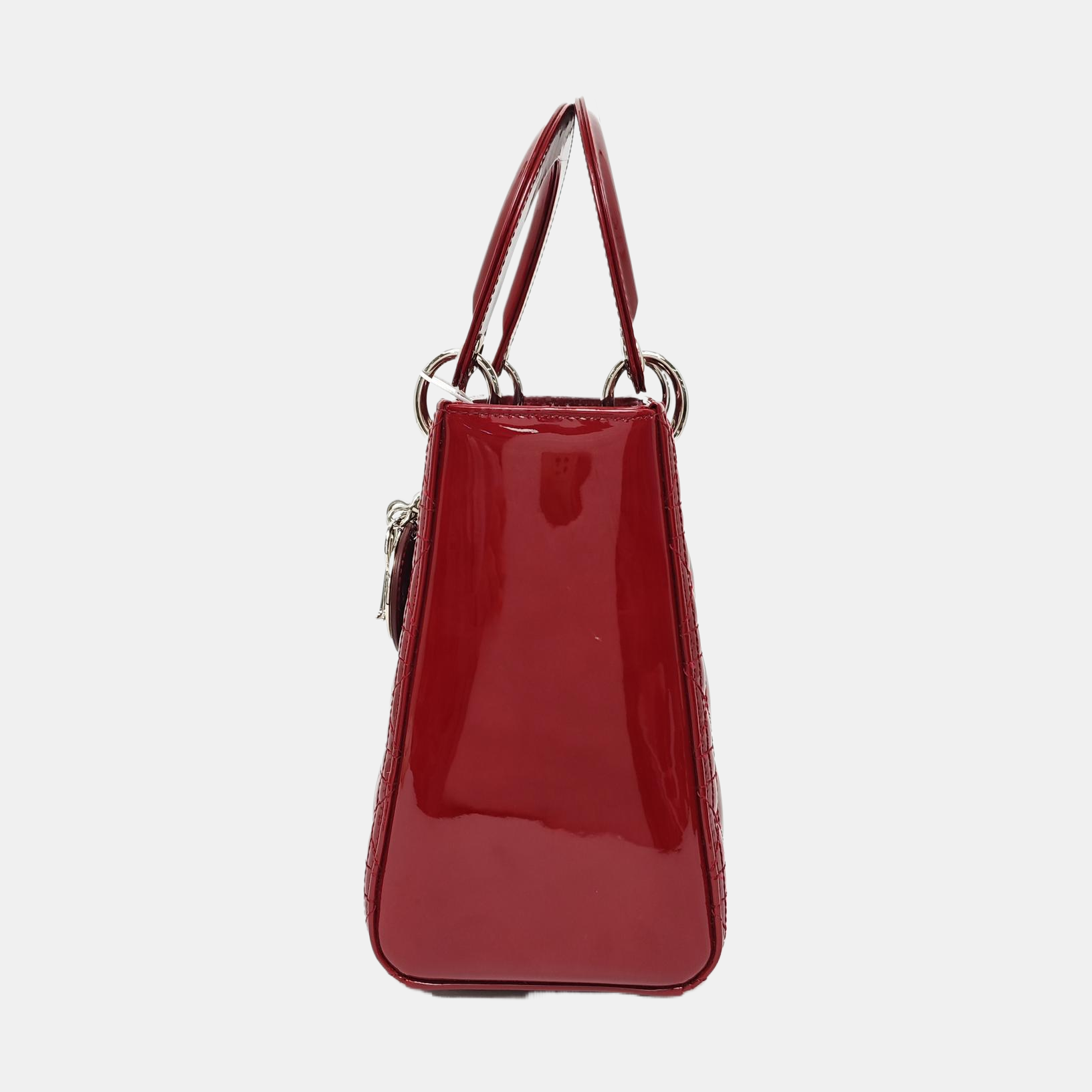 Lady Dior Medium Cannage Patent Leather Red