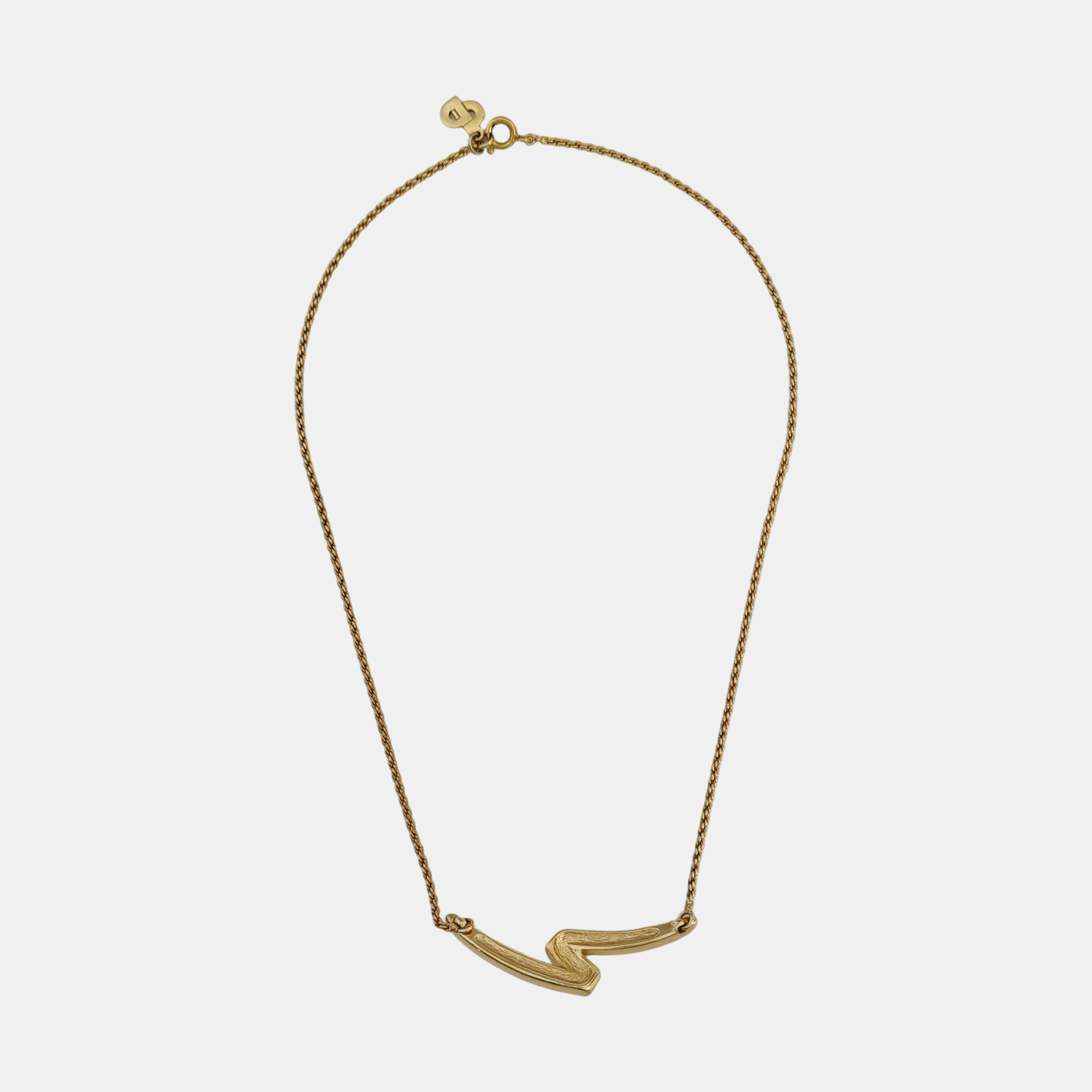 Twist Round Metal Gold Necklace