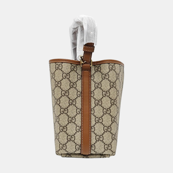 GG Emblem Monogram Coated Canvas Beige