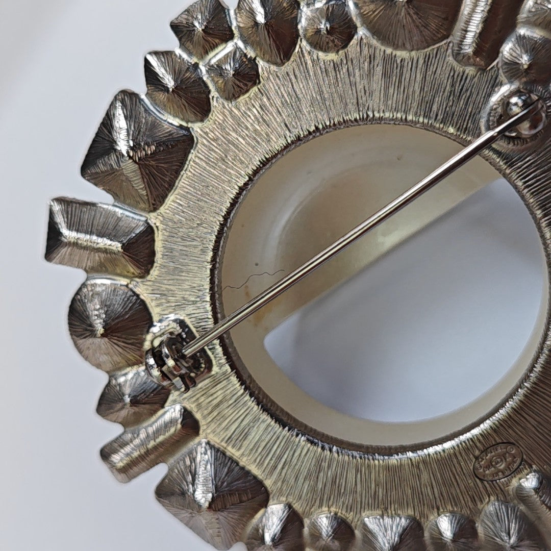 Metal White Brooch