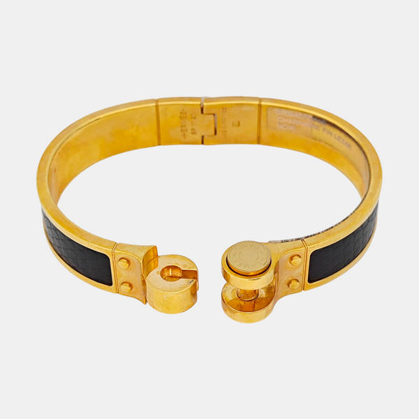Enamel Hinged Bracelet Metal Rose Gold Bangle