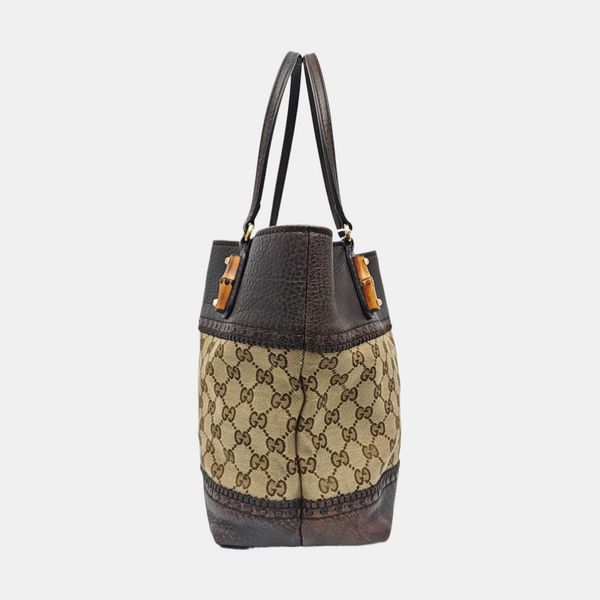 Monogram Canvas Tote Bag Beige