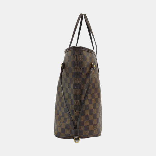 Authenticated pre-owned  NEVERFULL MM Damier Ebene Coated Canvas Brown - Tote Bag at Looply