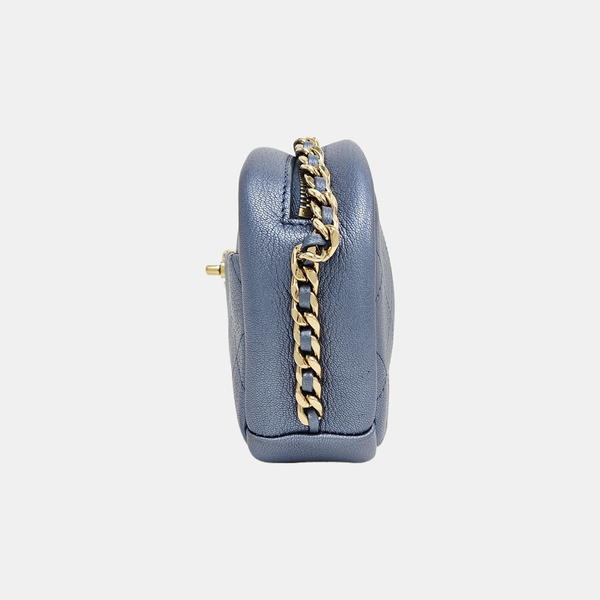 Quilted Lambskin Shoulder Bag Blue