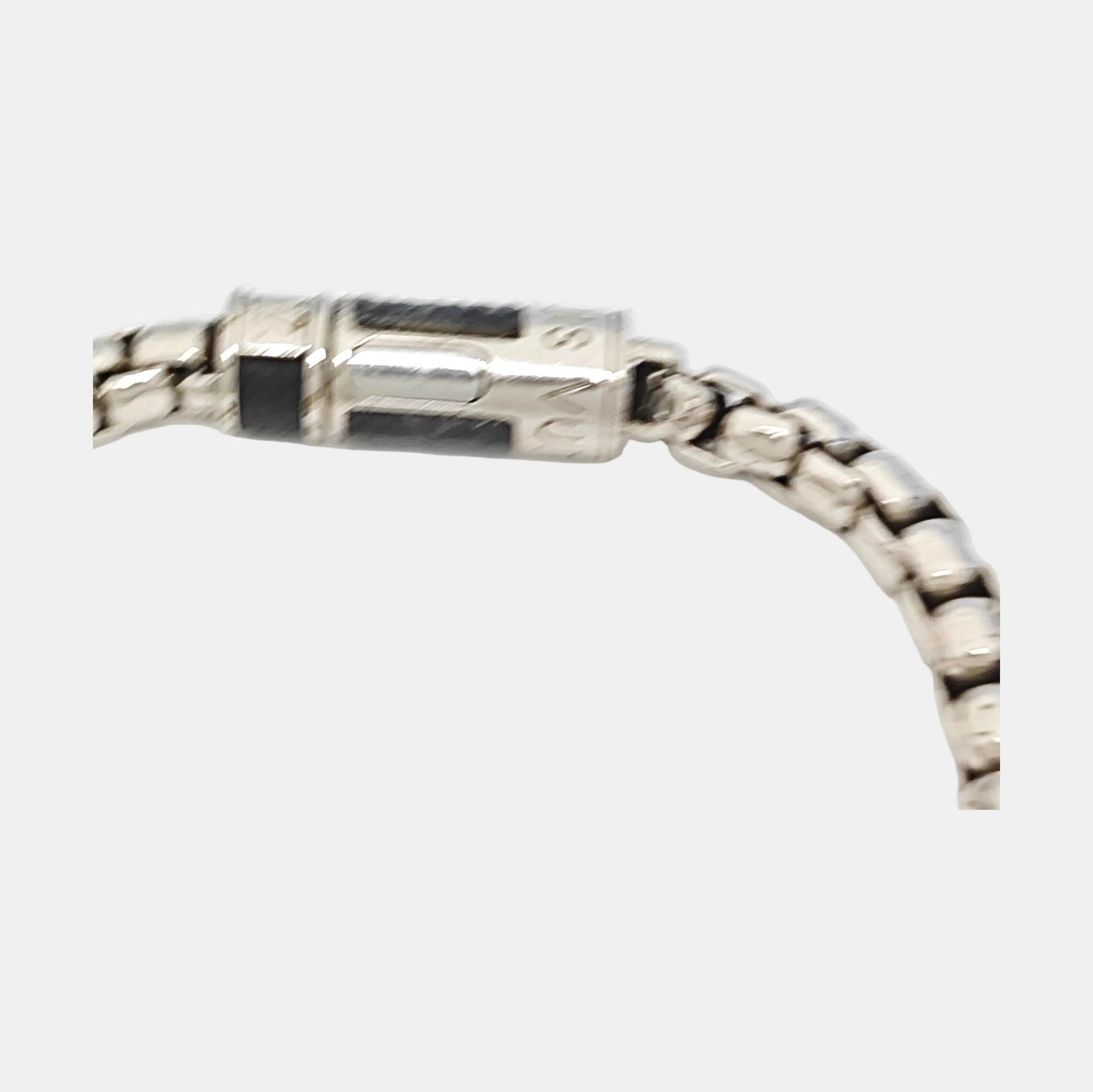 MONOGRAM CHAIN Coated Canvas Silver Bracelet