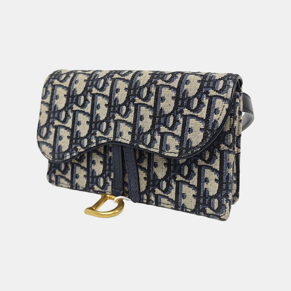 Saddle Mini Oblique Canvas Blue