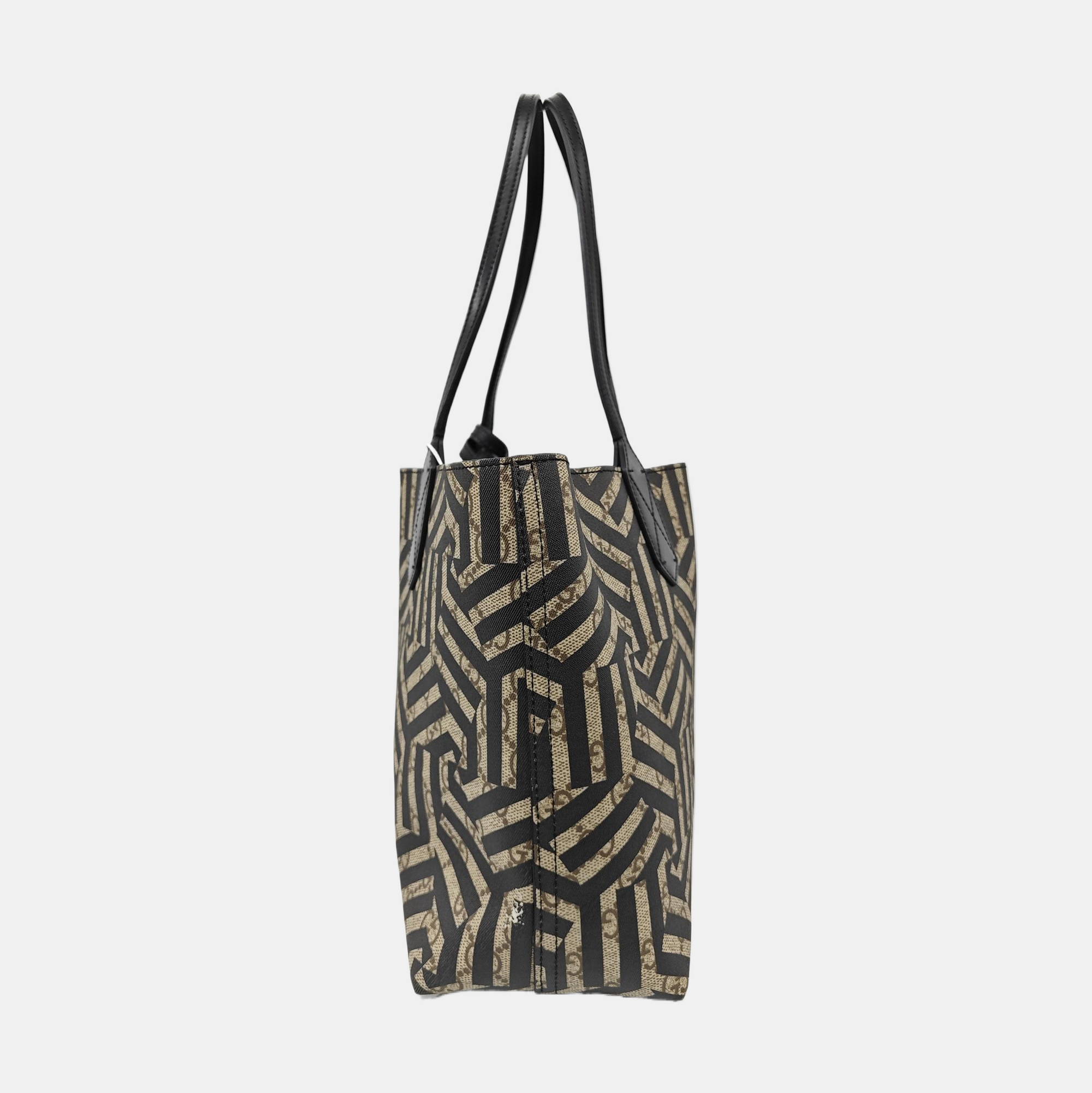Monogram Coated Canvas Tote Bag Brown
