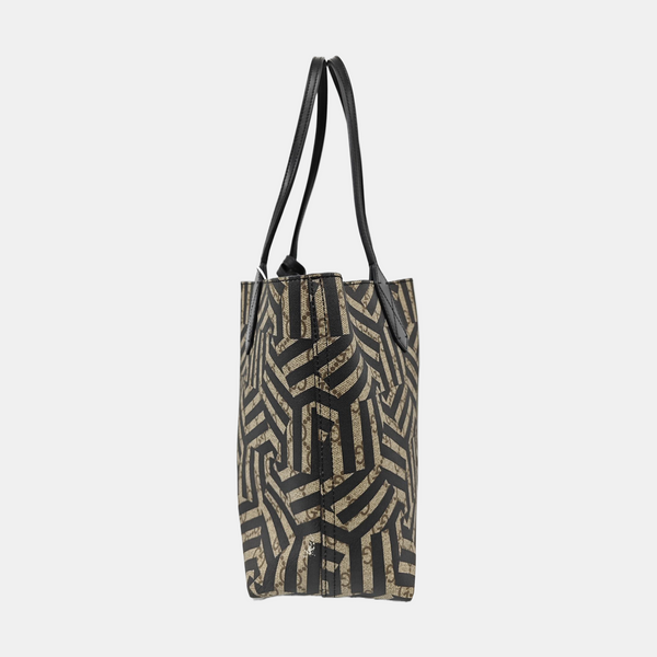 Monogram Coated Canvas Tote Bag Brown