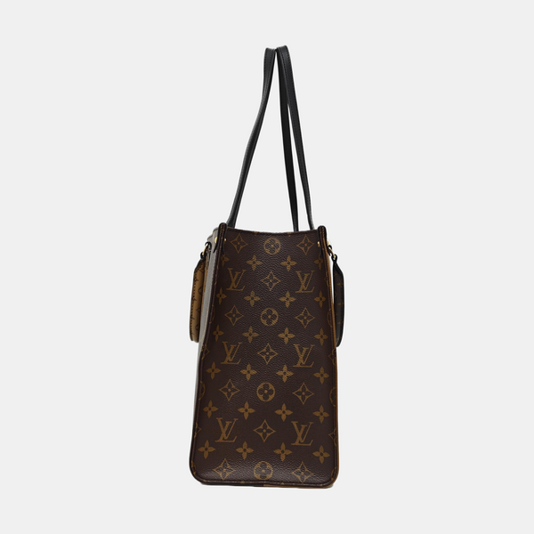 ONTHEGO MM Monogram Coated Canvas Brown