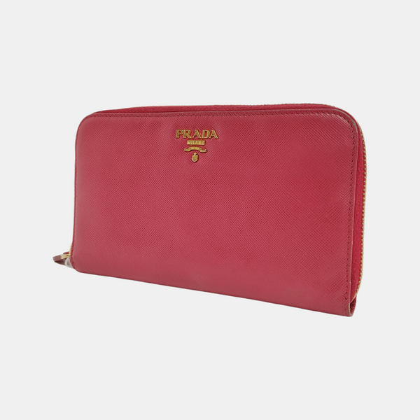 Zippy Wallet Saffiano Calfskin Red Wallet