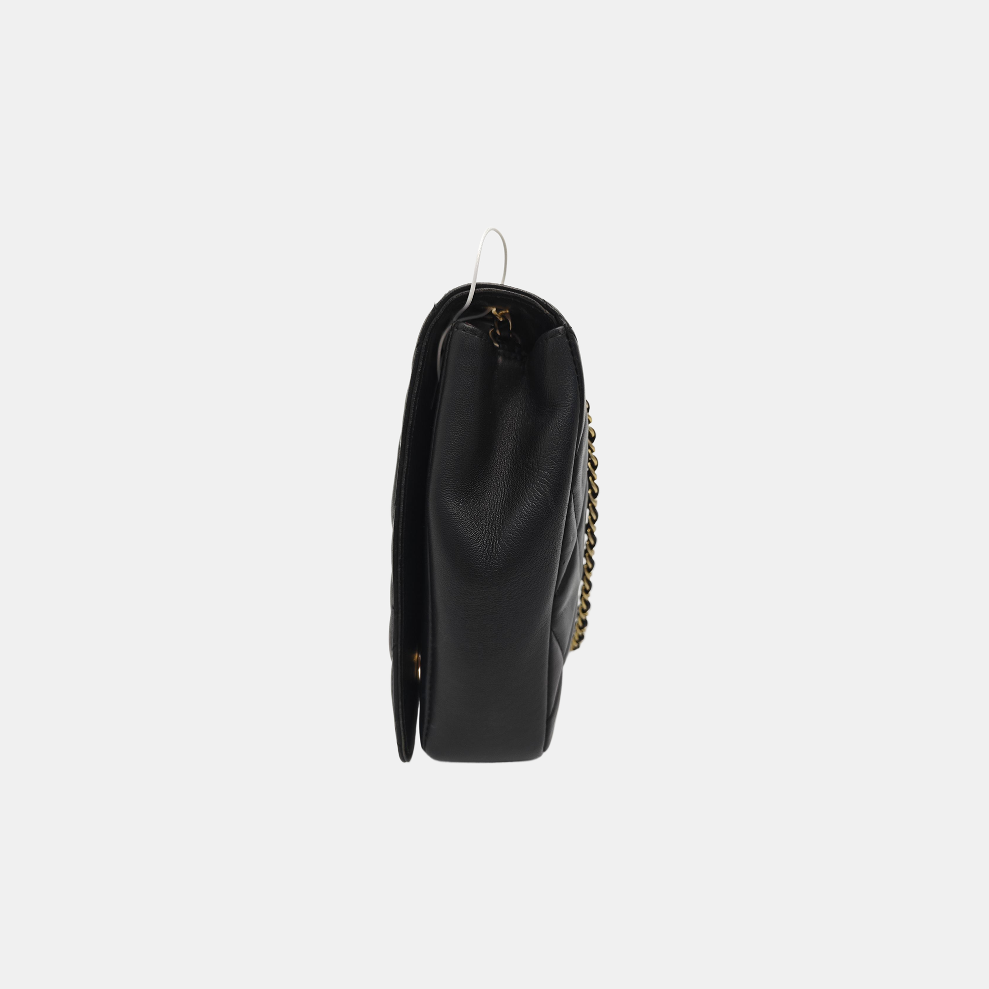 Quilted Lambskin Shoulder Bag Black
