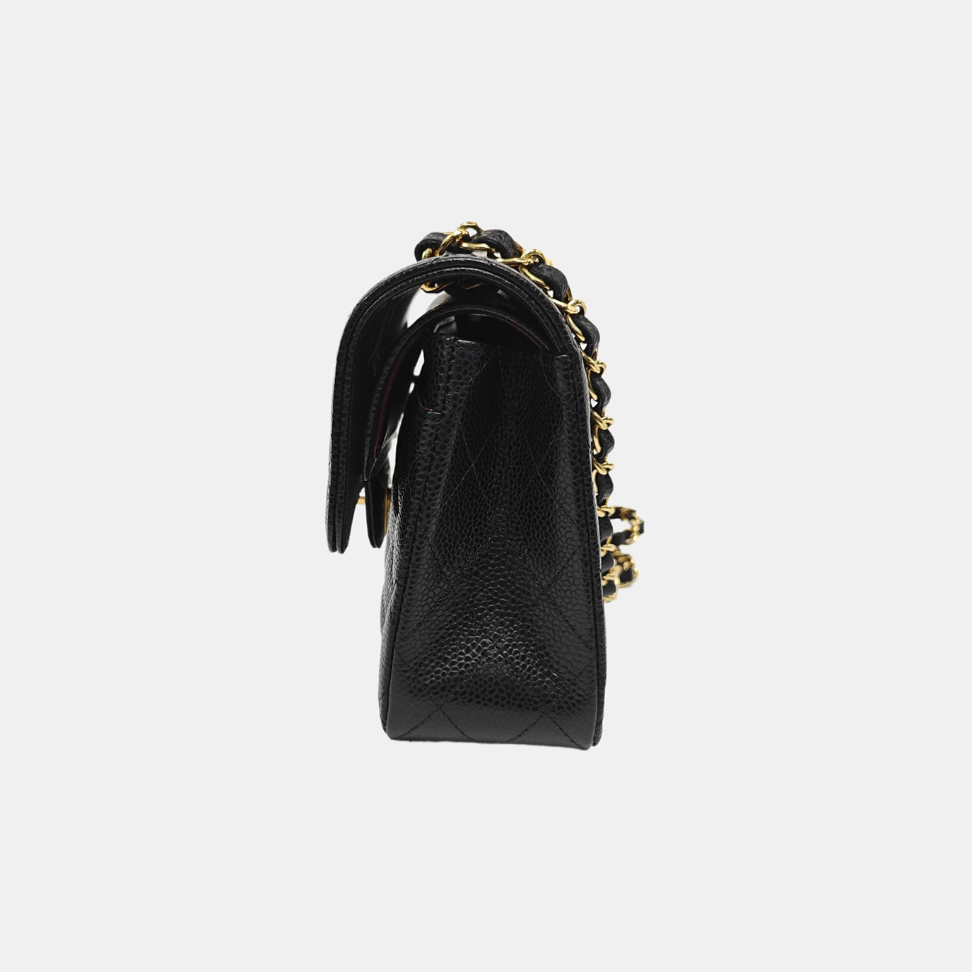 CLASSIC FLAP Small Quilted Grained Calfskin Black