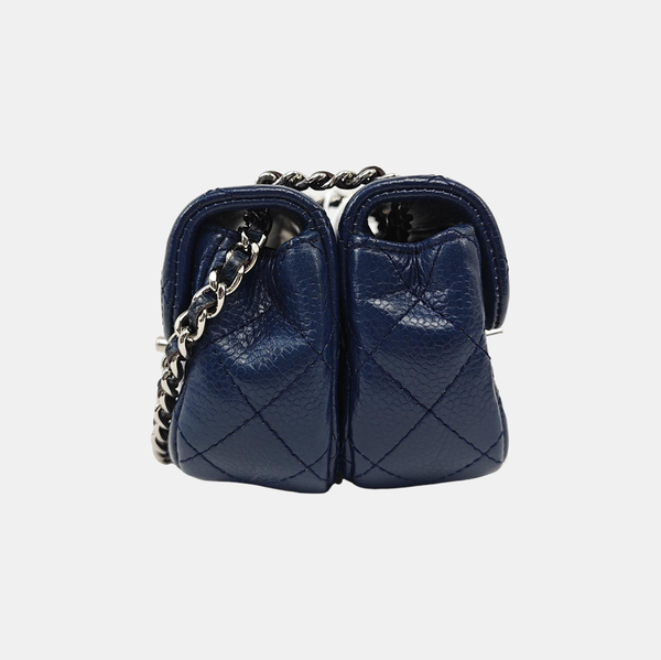 CLASSIC FLAP Quilted Grained Calfskin Blue