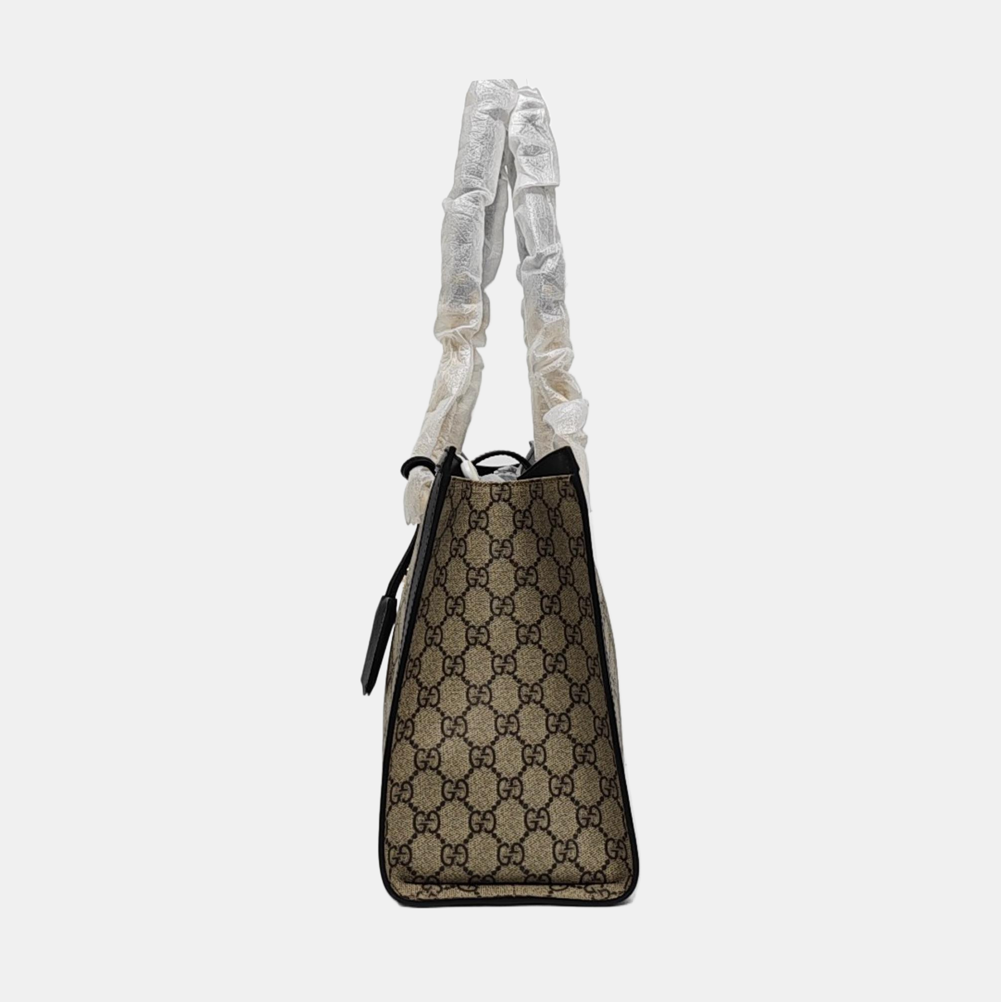 Padlock Medium Monogram Coated Canvas Beige