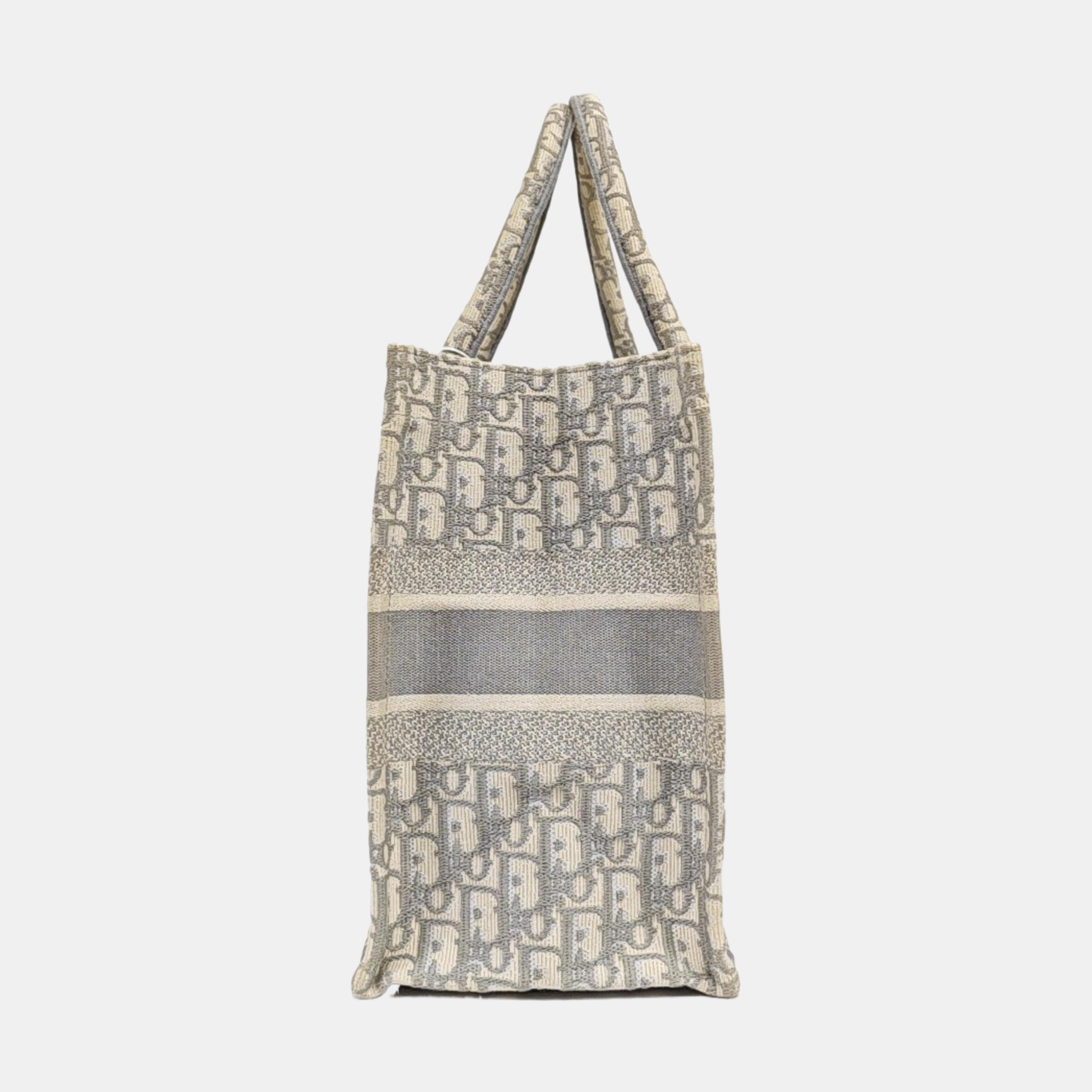 Book Tote Medium Oblique Canvas White
