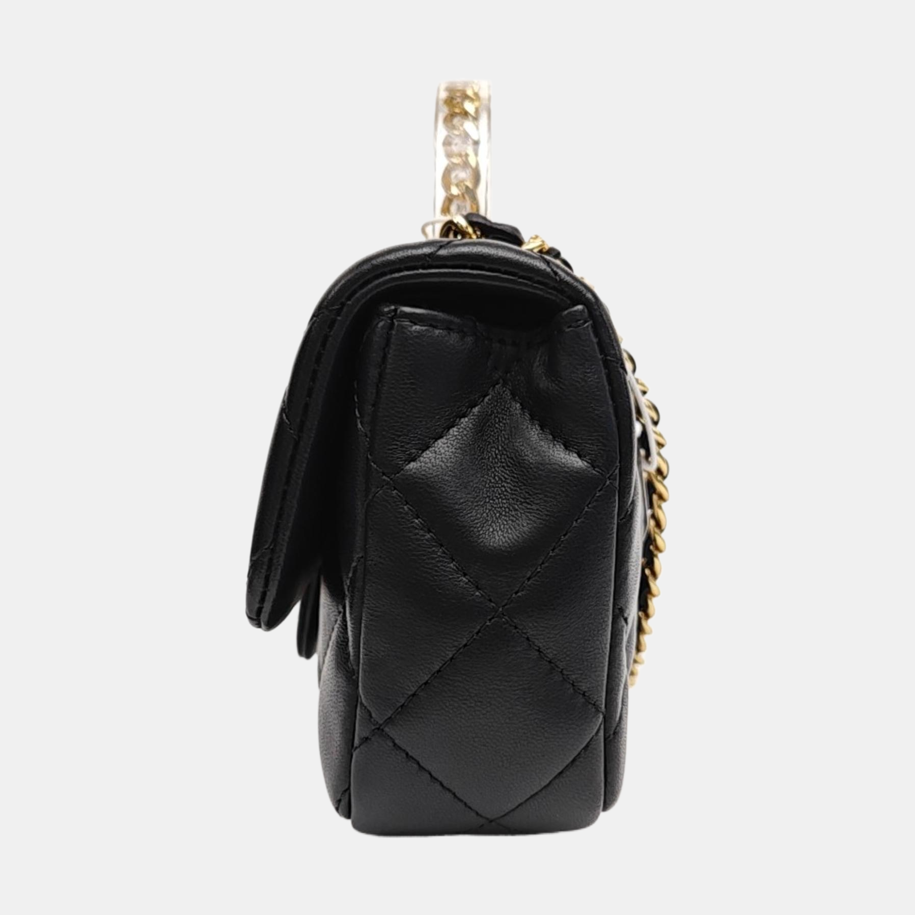 Quilted Lambskin Shoulder Bag Mini Black