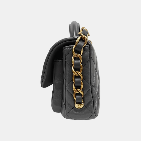 Quilted Lambskin Gray