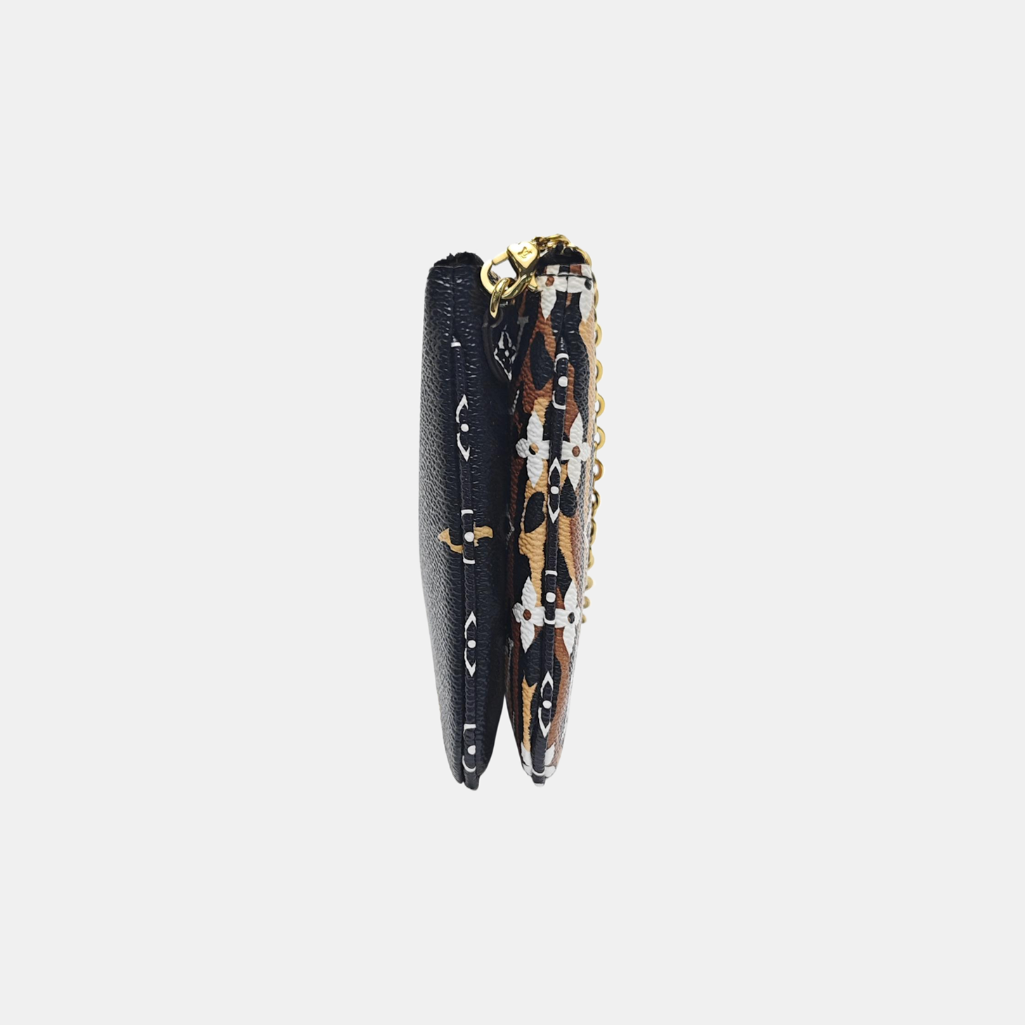 DOUBLE ZIP Monogram Coated Canvas Black