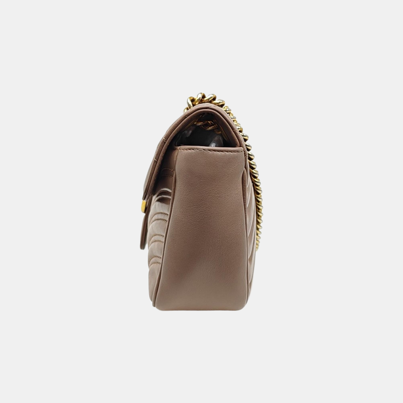 GG Marmont Medium Quilted Calfskin Beige