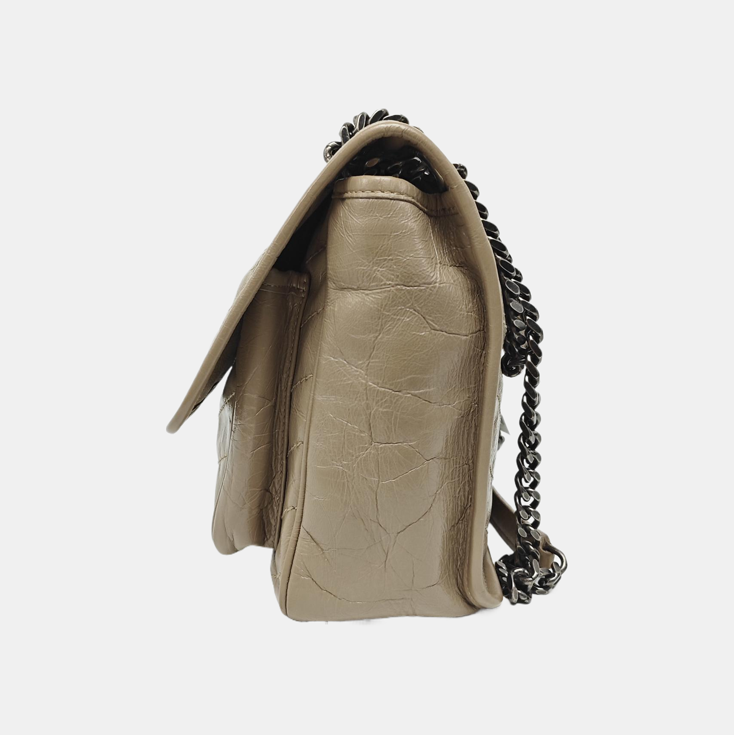 NIKI Medium Chevron Calfskin Beige