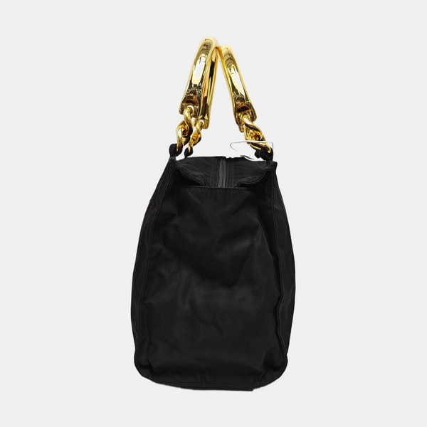 Nylon Top Handle Bag Black