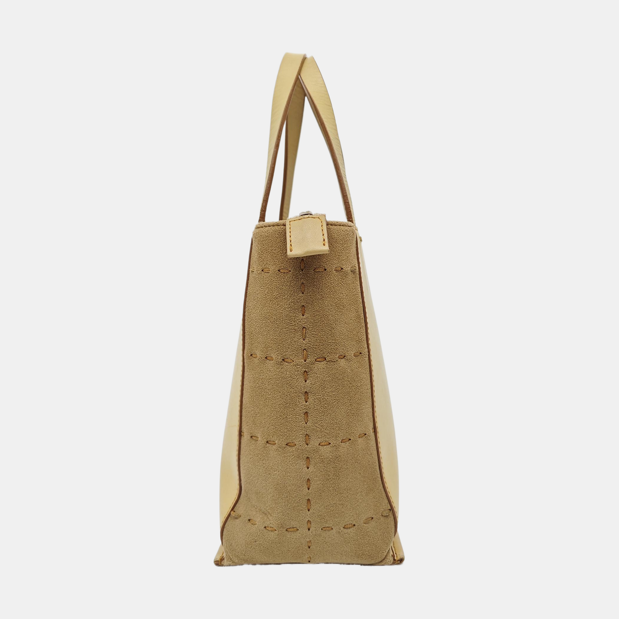 Calfskin Top Handle Bag Beige