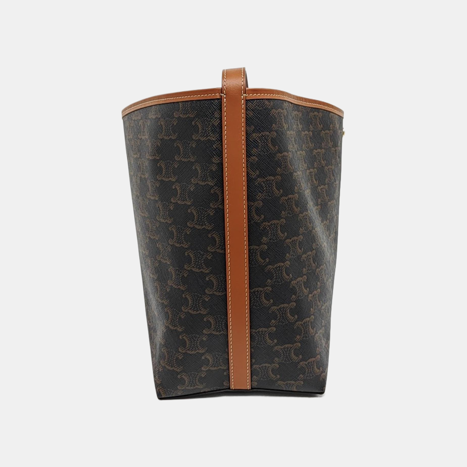 Coated Canvas Shoulder Bag Brown