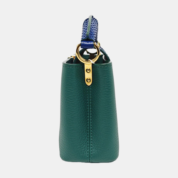 Authenticated pre-owned  CAPUCINES Mini Calfskin Green - Shoulder Bag at Looply