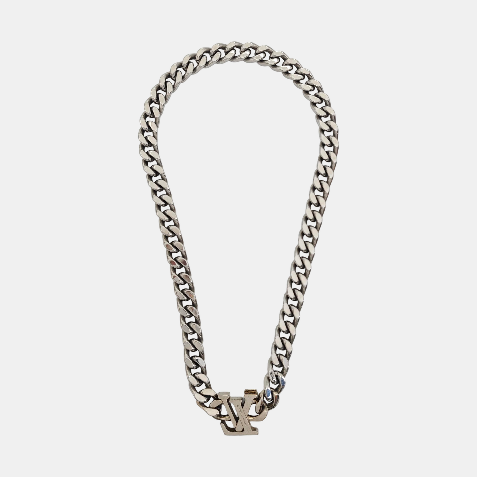 LV WOOD Metal Silver Necklace