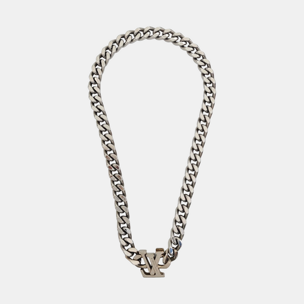 LV WOOD Metal Silver Necklace