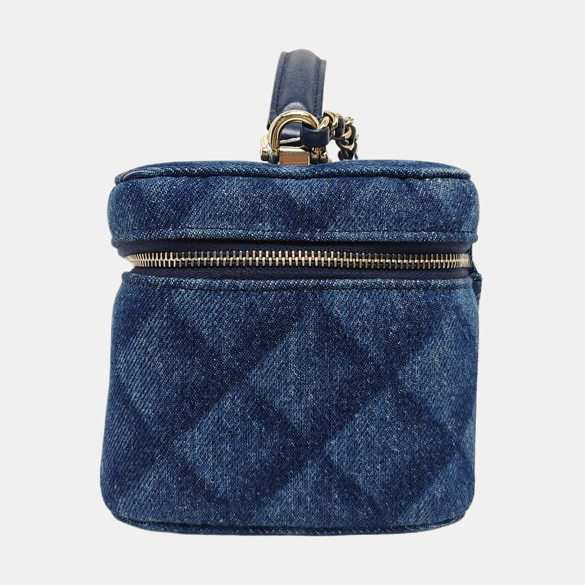 VINTAGE COSMETIC BAGS Quilted Denim Blue