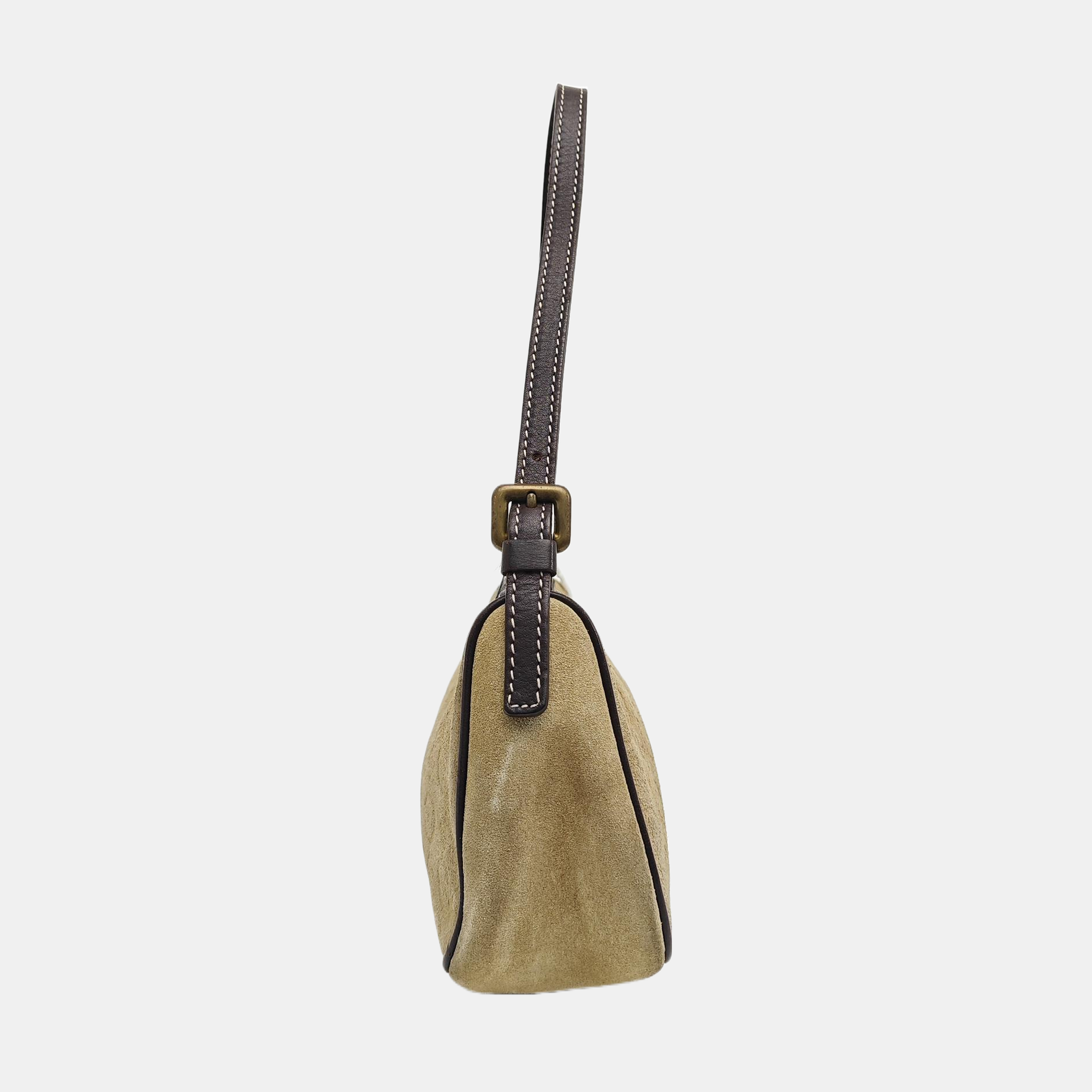 Suede Top Handle Bag Beige