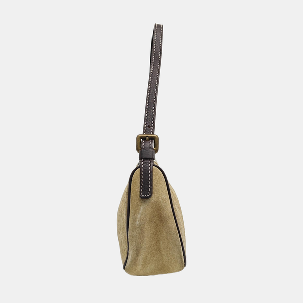 Suede Top Handle Bag Beige