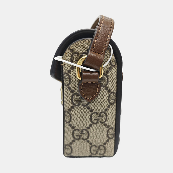 Horsebit 1955 Mini Monogram Coated Canvas Beige