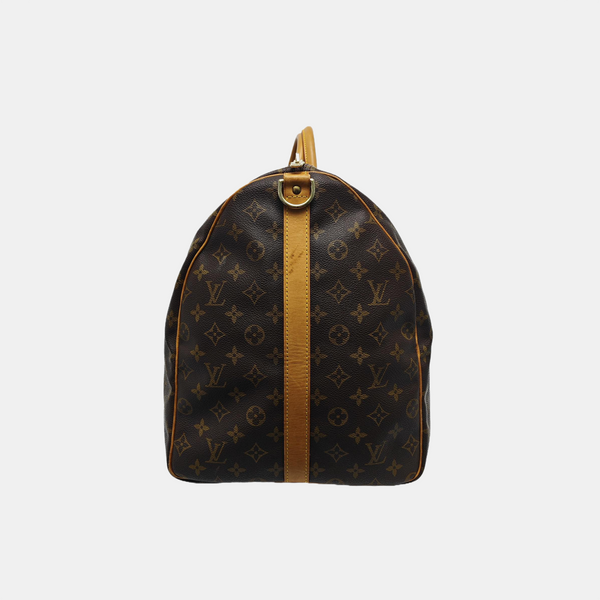 KEEPALL 60 Monogram Coated Canvas Brown
