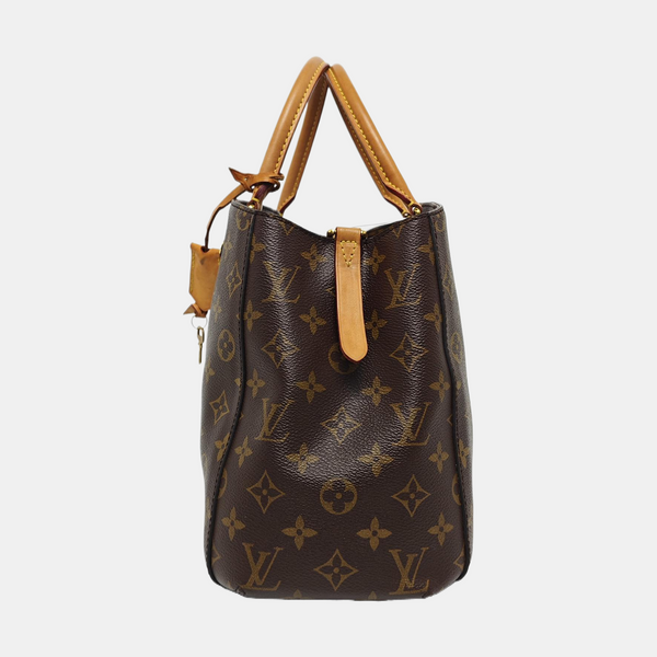 MONTAIGNE MM Monogram Coated Canvas Brown