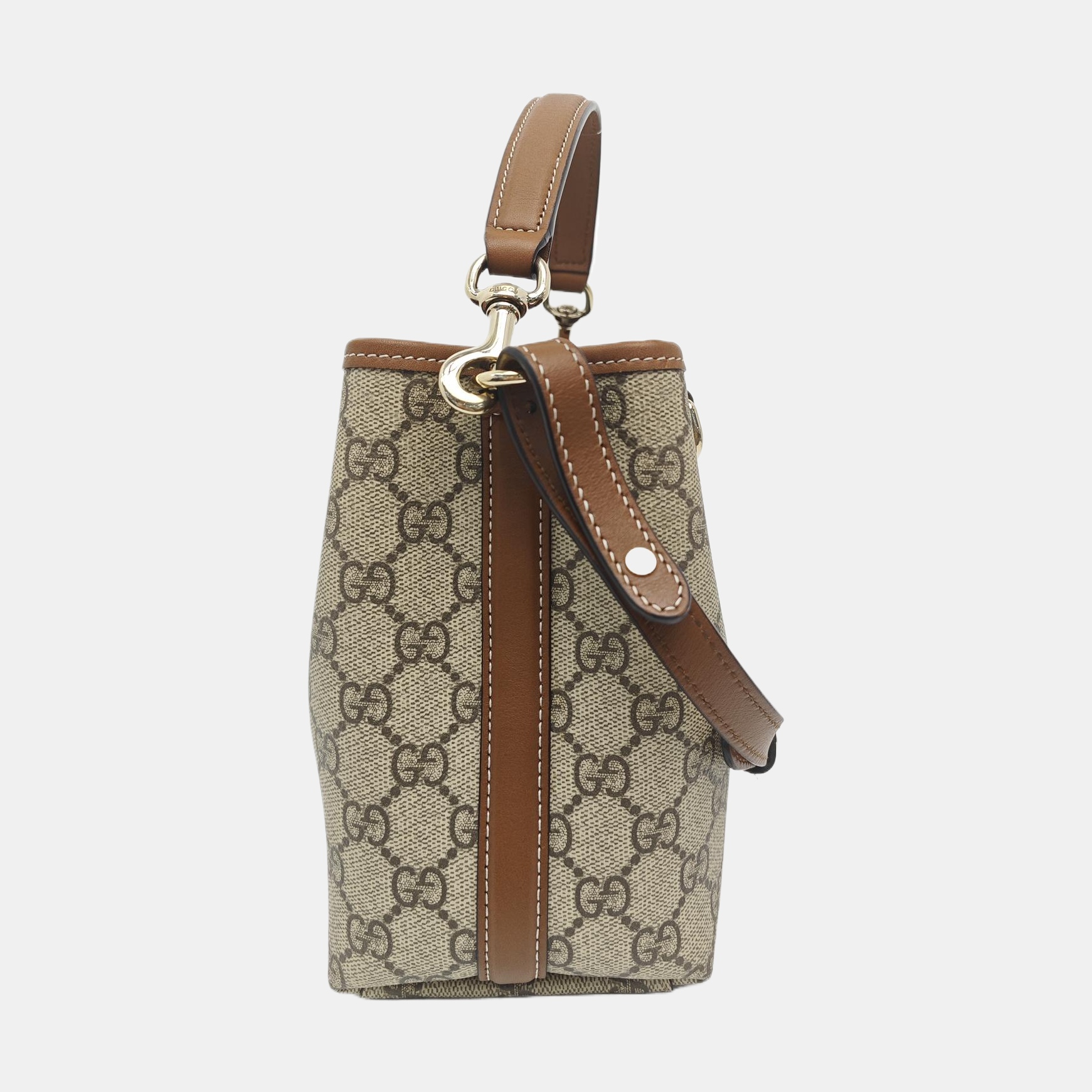 Monogram Coated Canvas Bucket Bag Beige