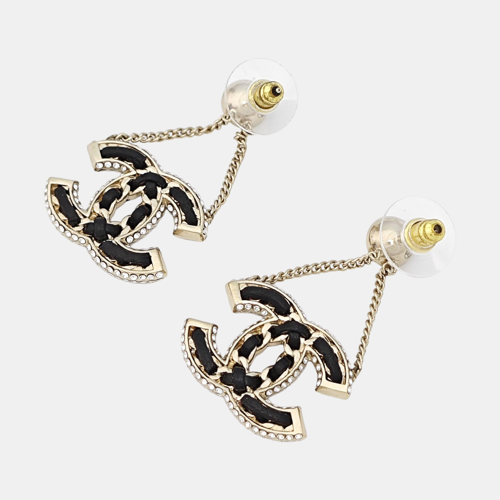 Leather Gold Earrings
